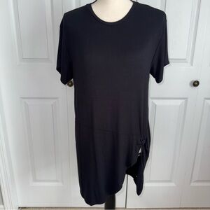 American Eagle Outfitters Soft & Sexy Ribbed Tunic Tee in Black Side Knot Medium